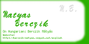 matyas berczik business card