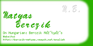 matyas berczik business card